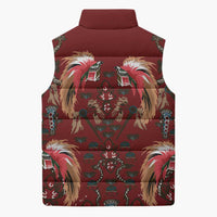 Oxblood Bird of Batik Papua Sleeveless Puffer Jacket Exotic Natural Wealth of Papua LT9 - Polynesian Pride