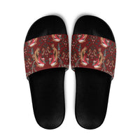 Oxblood Bird of Batik Papua Slide Sandals Exotic Natural Wealth of Papua LT9 Red - Polynesian Pride