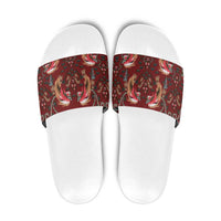Oxblood Bird of Batik Papua Slide Sandals Exotic Natural Wealth of Papua LT9 Red - Polynesian Pride