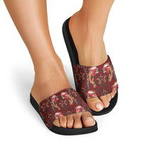 Oxblood Bird of Batik Papua Slide Sandals Exotic Natural Wealth of Papua LT9 - Polynesian Pride