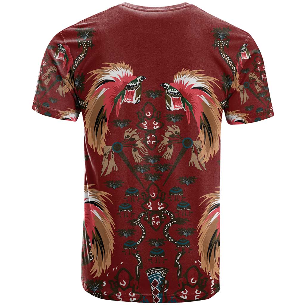 Oxblood Bird of Batik Papua T Shirt Exotic Natural Wealth of Papua LT9 - Polynesian Pride