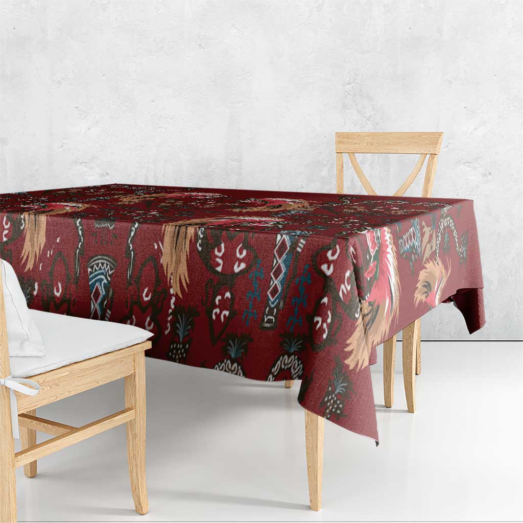 Oxblood Bird of Batik Papua Tablecloth Exotic Natural Wealth of Papua LT9 - Polynesian Pride