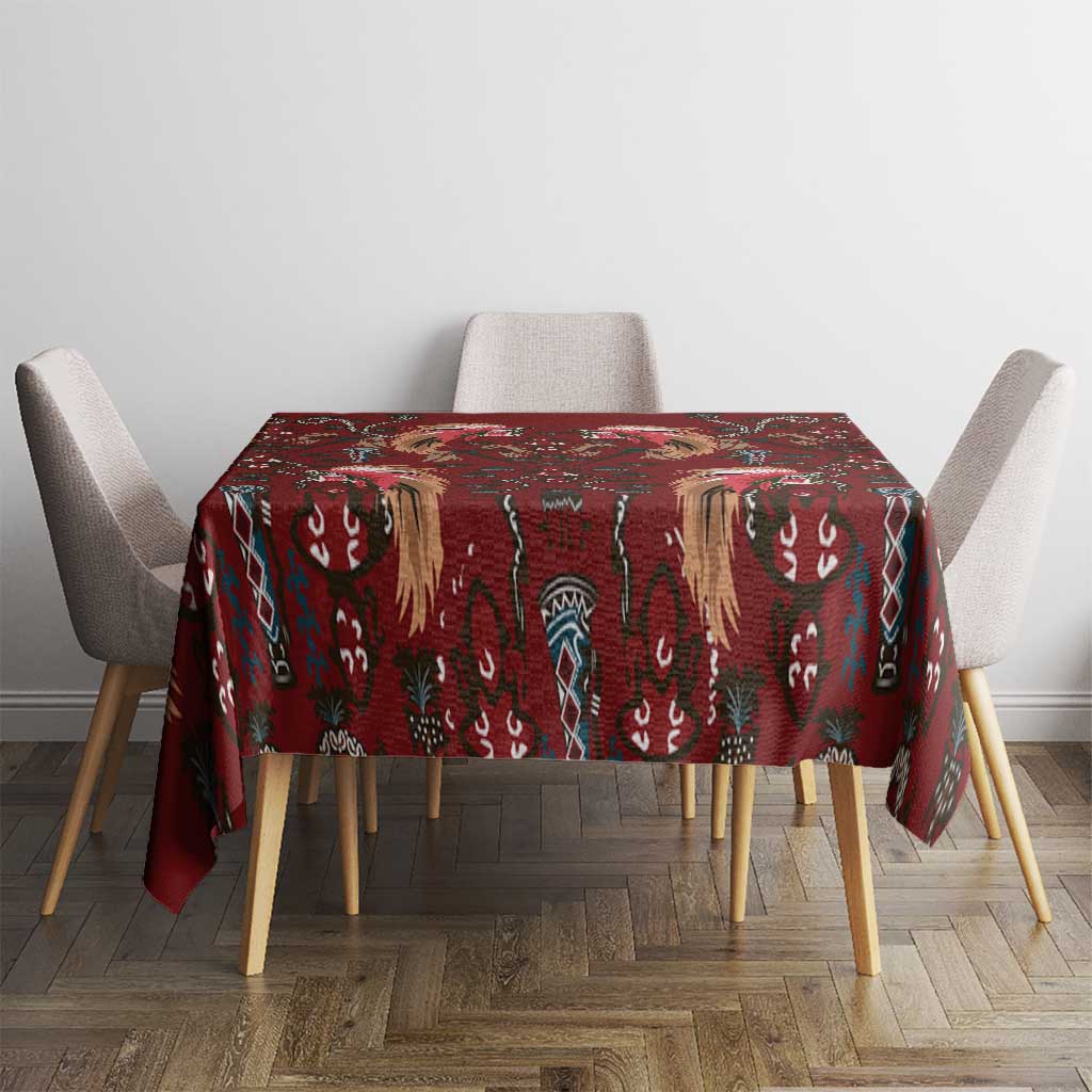 Oxblood Bird of Batik Papua Tablecloth Exotic Natural Wealth of Papua LT9 - Polynesian Pride