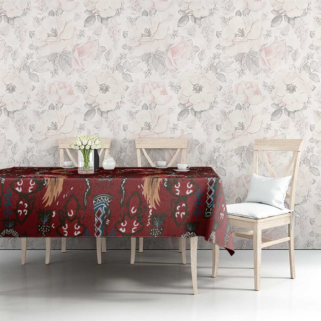 Oxblood Bird of Batik Papua Tablecloth Exotic Natural Wealth of Papua LT9 - Polynesian Pride