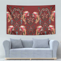Oxblood Bird of Batik Papua Tapestry Exotic Natural Wealth of Papua LT9 - Polynesian Pride