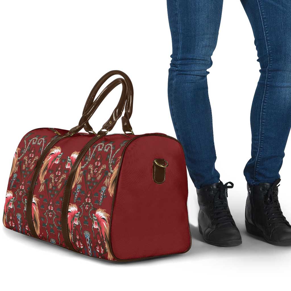Oxblood Bird of Batik Papua Travel Bag Exotic Natural Wealth of Papua LT9 - Polynesian Pride