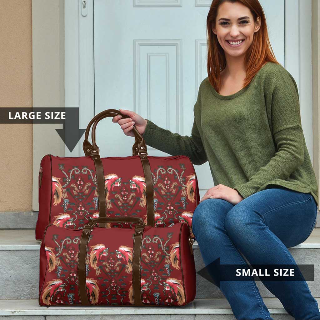 Oxblood Bird of Batik Papua Travel Bag Exotic Natural Wealth of Papua LT9 - Polynesian Pride