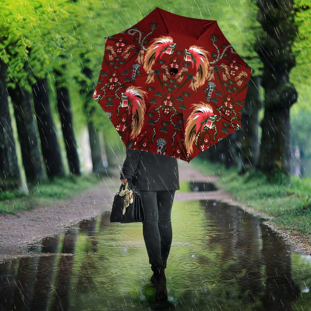 Oxblood Bird of Batik Papua Umbrella Exotic Natural Wealth of Papua LT9 - Polynesian Pride