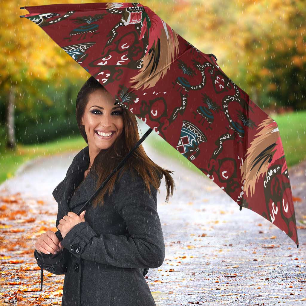 Oxblood Bird of Batik Papua Umbrella Exotic Natural Wealth of Papua LT9 - Polynesian Pride