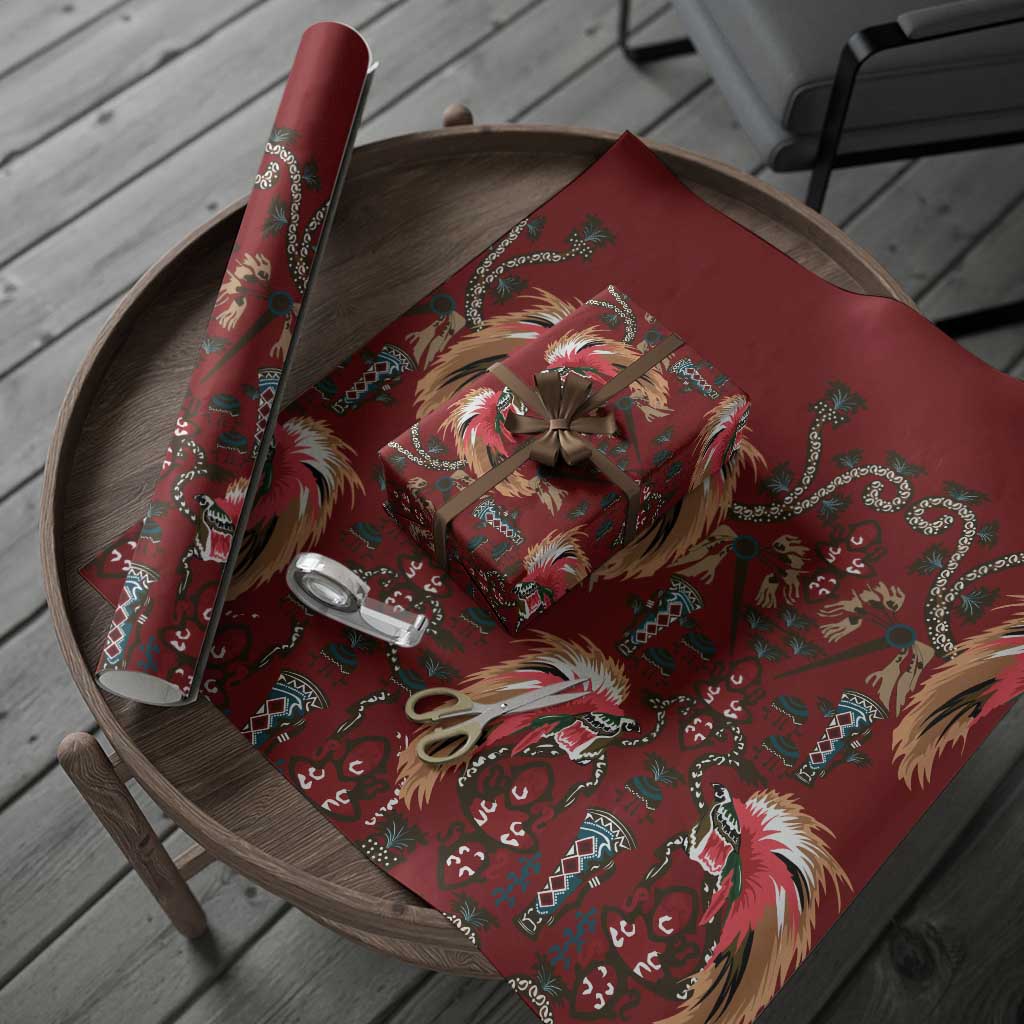 Oxblood Bird of Batik Papua Wrapping Paper Exotic Natural Wealth of Papua LT9 - Polynesian Pride