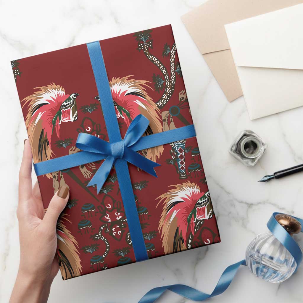 Oxblood Bird of Batik Papua Wrapping Paper Exotic Natural Wealth of Papua LT9 - Polynesian Pride