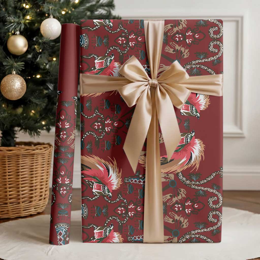 Oxblood Bird of Batik Papua Wrapping Paper Exotic Natural Wealth of Papua LT9 - Polynesian Pride
