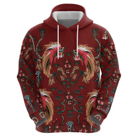 Oxblood Bird of Batik Papua Zip Hoodie Exotic Natural Wealth of Papua LT9 - Polynesian Pride