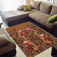 Terracotta Bird of Batik Papua Area Rug Exotic Natural Wealth of Papua LT9 - Polynesian Pride