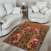 Terracotta Bird of Batik Papua Area Rug Exotic Natural Wealth of Papua LT9 - Polynesian Pride