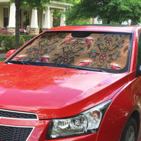 Terracotta Bird of Batik Papua Auto Sun Shade Exotic Natural Wealth of Papua LT9 - Polynesian Pride