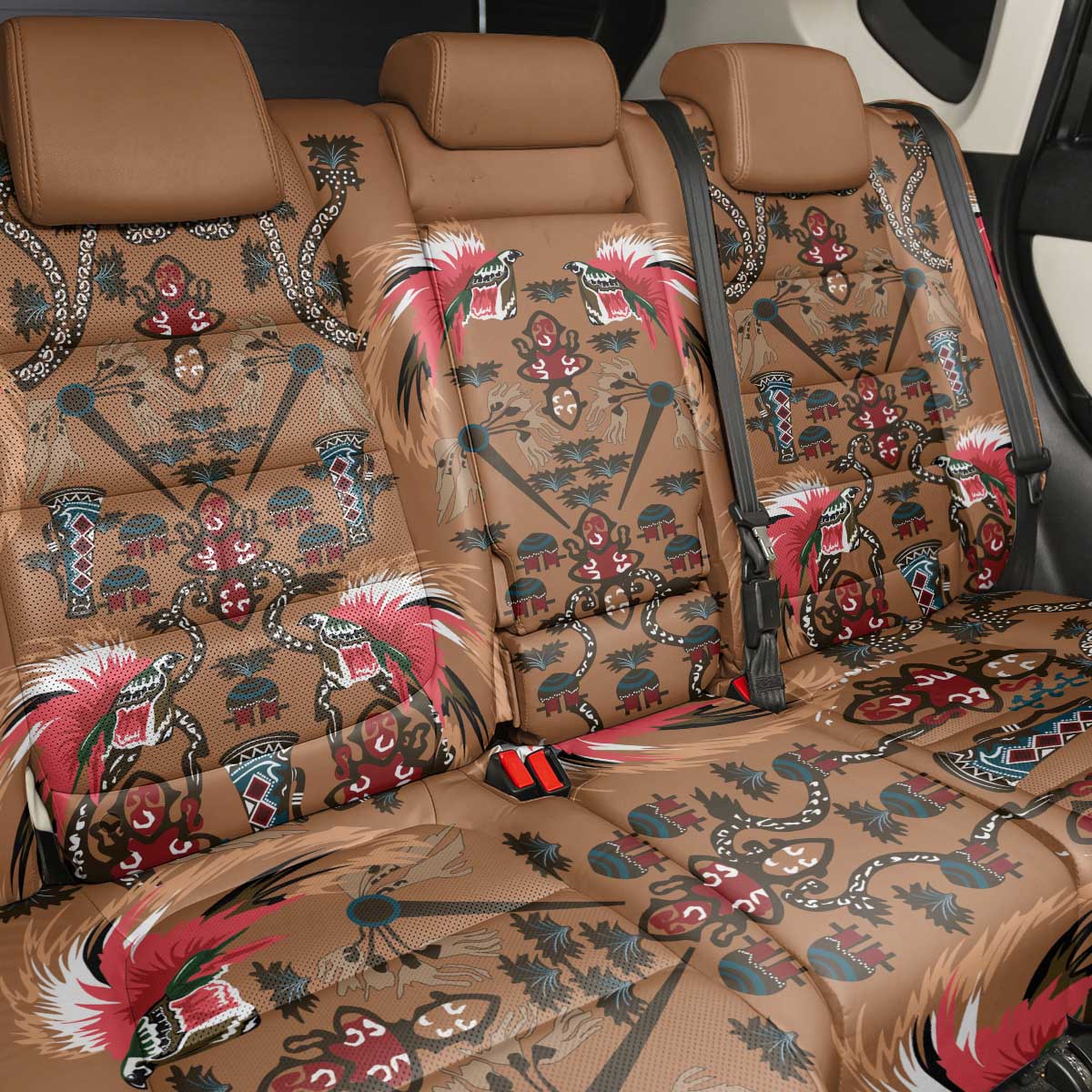 Terracotta Bird of Batik Papua Back Car Seat Cover Exotic Natural Wealth of Papua LT9 - Polynesian Pride