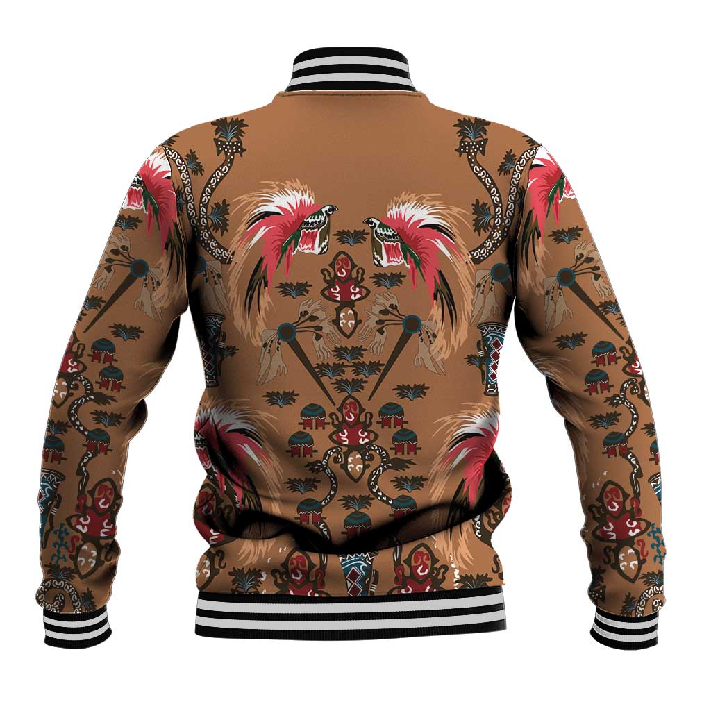 Terracotta Bird of Batik Papua Baseball Jacket Exotic Natural Wealth of Papua LT9 - Polynesian Pride