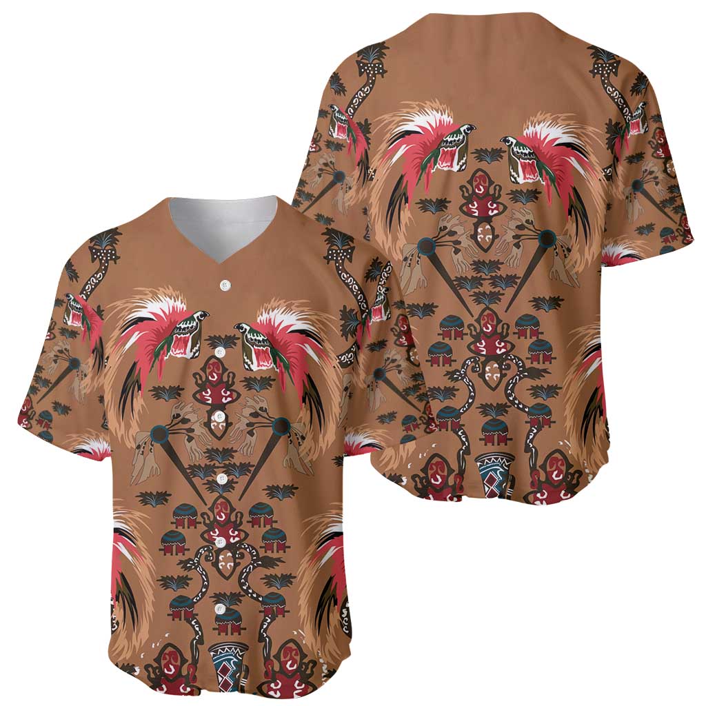 Terracotta Bird of Batik Papua Baseball Jersey Exotic Natural Wealth of Papua LT9 - Polynesian Pride