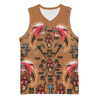 Terracotta Bird of Batik Papua Basketball Jersey Exotic Natural Wealth of Papua LT9 Unisex Gold - Polynesian Pride
