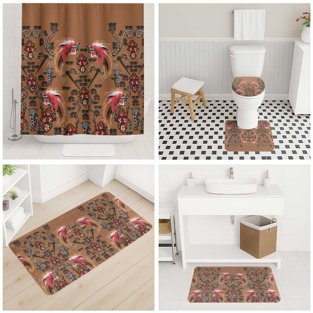 Terracotta Bird of Batik Papua Bathroom Set Exotic Natural Wealth of Papua LT9 - Polynesian Pride
