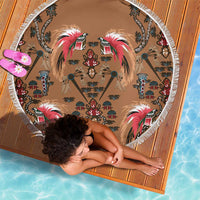 Terracotta Bird of Batik Papua Beach Blanket Exotic Natural Wealth of Papua LT9 - Polynesian Pride