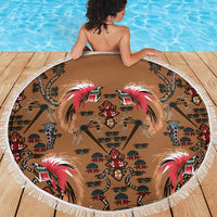 Terracotta Bird of Batik Papua Beach Blanket Exotic Natural Wealth of Papua LT9 - Polynesian Pride