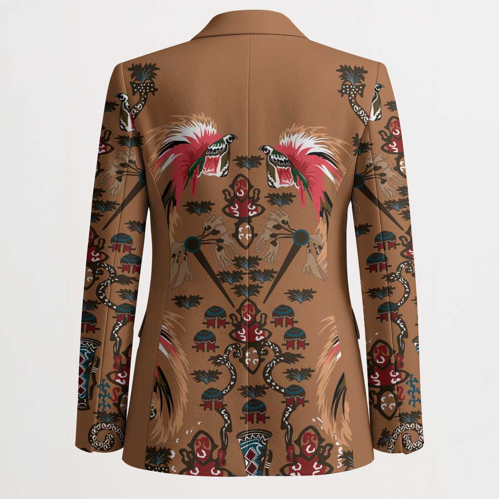 Terracotta Bird of Batik Papua Blazer Exotic Natural Wealth of Papua LT9 - Polynesian Pride