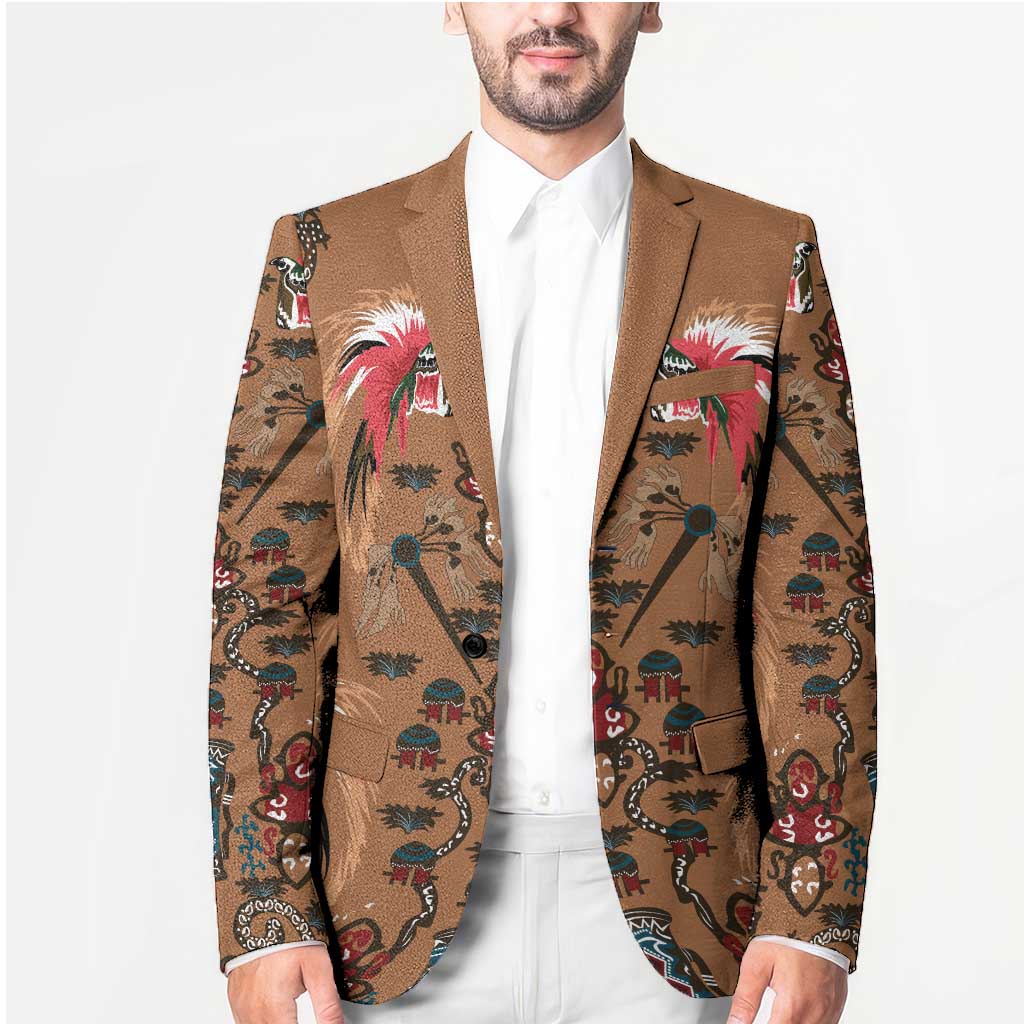 Terracotta Bird of Batik Papua Blazer Exotic Natural Wealth of Papua LT9 - Polynesian Pride