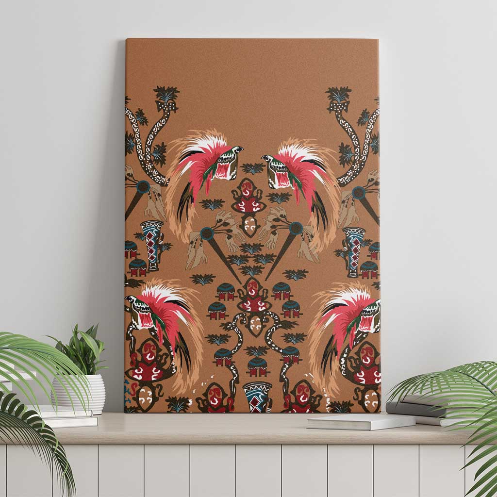 Terracotta Bird of Batik Papua Canvas Wall Art Exotic Natural Wealth of Papua LT9 - Polynesian Pride