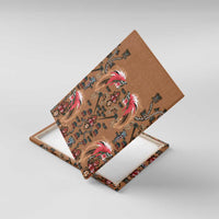 Terracotta Bird of Batik Papua Canvas Wall Art Exotic Natural Wealth of Papua LT9 With Frame Gold - Polynesian Pride