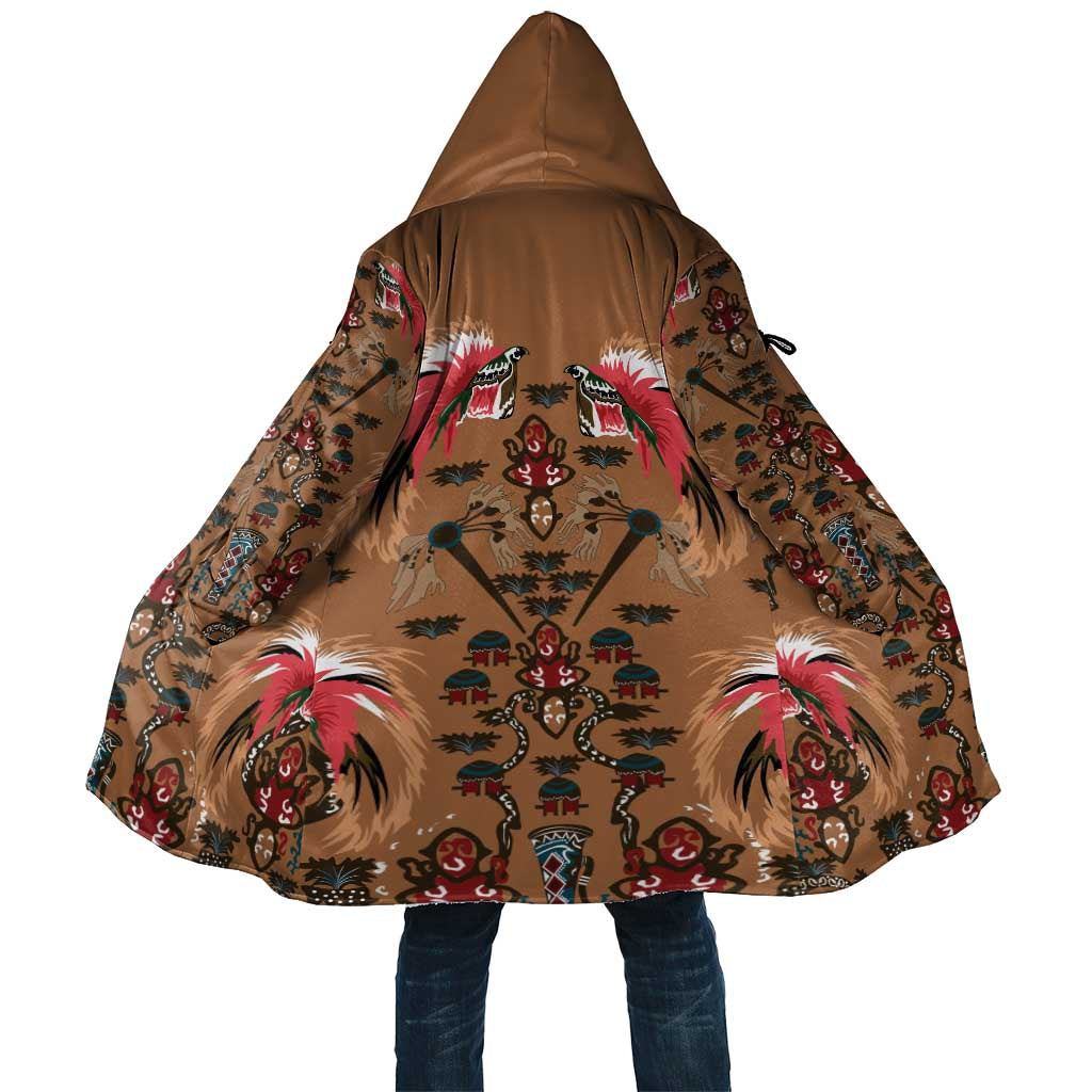 Terracotta Bird of Batik Papua Cloak Exotic Natural Wealth of Papua LT9 Unisex Gold - Polynesian Pride