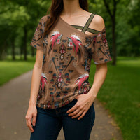 Terracotta Bird of Batik Papua Cross Shoulder Shirt Exotic Natural Wealth of Papua LT9 - Polynesian Pride