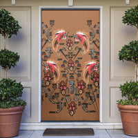 Terracotta Bird of Batik Papua Door Cover Exotic Natural Wealth of Papua LT9 Gold - Polynesian Pride