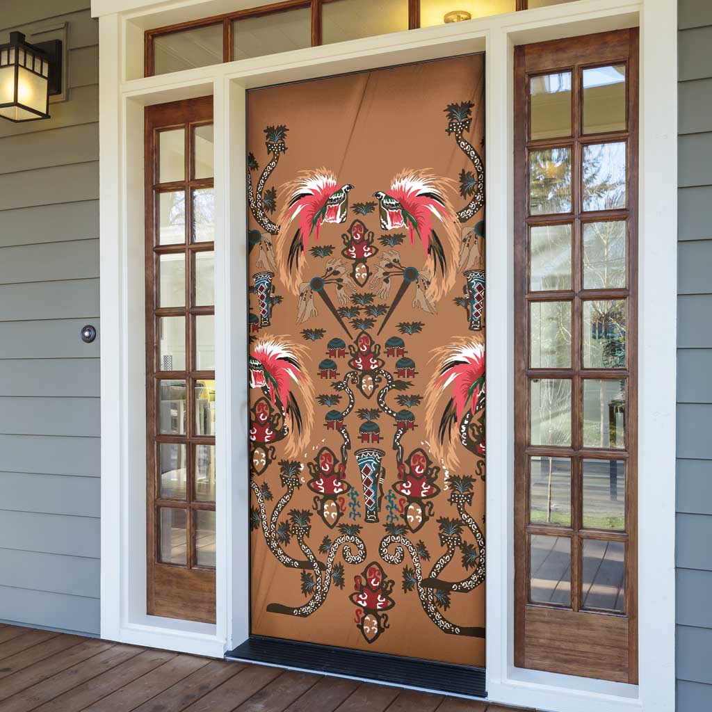 Terracotta Bird of Batik Papua Door Cover Exotic Natural Wealth of Papua LT9 - Polynesian Pride