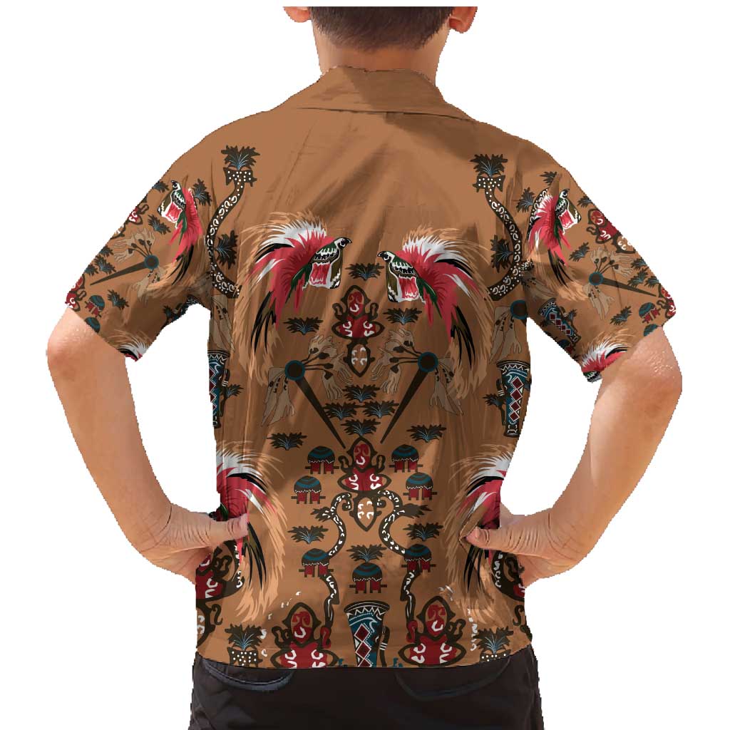 Terracotta Bird of Batik Papua Family Matching Mermaid Dress and Hawaiian Shirt Exotic Natural Wealth of Papua LT9 - Polynesian Pride