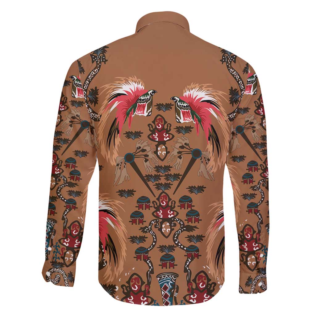 Terracotta Bird of Batik Papua Family Matching Off Shoulder Short Dress and Hawaiian Shirt Exotic Natural Wealth of Papua LT9 - Polynesian Pride