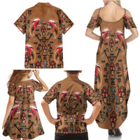 Terracotta Bird of Batik Papua Family Matching Summer Maxi Dress and Hawaiian Shirt Exotic Natural Wealth of Papua LT9 - Polynesian Pride