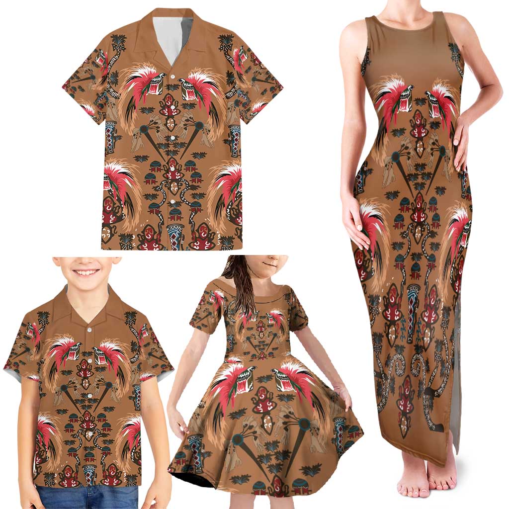Terracotta Bird of Batik Papua Family Matching Tank Maxi Dress and Hawaiian Shirt Exotic Natural Wealth of Papua LT9 - Polynesian Pride