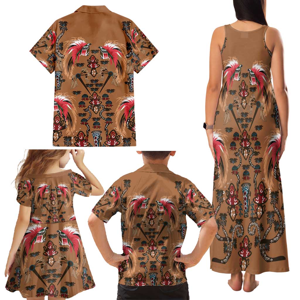 Terracotta Bird of Batik Papua Family Matching Tank Maxi Dress and Hawaiian Shirt Exotic Natural Wealth of Papua LT9 - Polynesian Pride