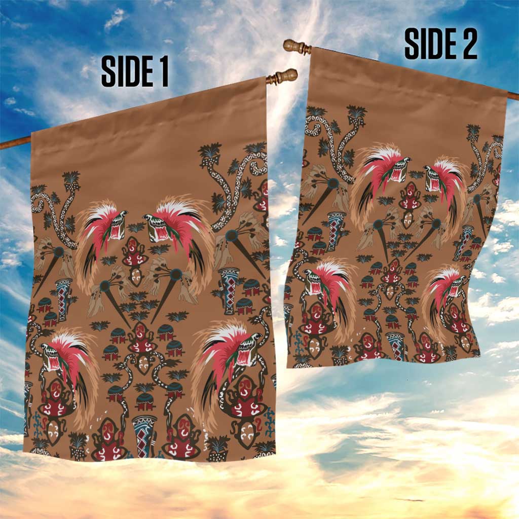 Terracotta Bird of Batik Papua Garden Flag Exotic Natural Wealth of Papua LT9 - Polynesian Pride