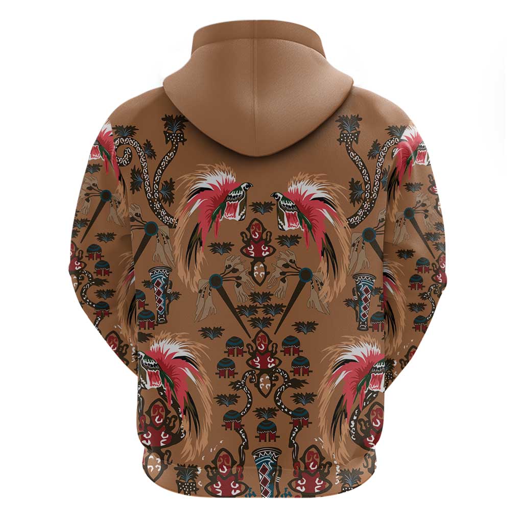 Terracotta Bird of Batik Papua Hoodie Exotic Natural Wealth of Papua LT9 - Polynesian Pride