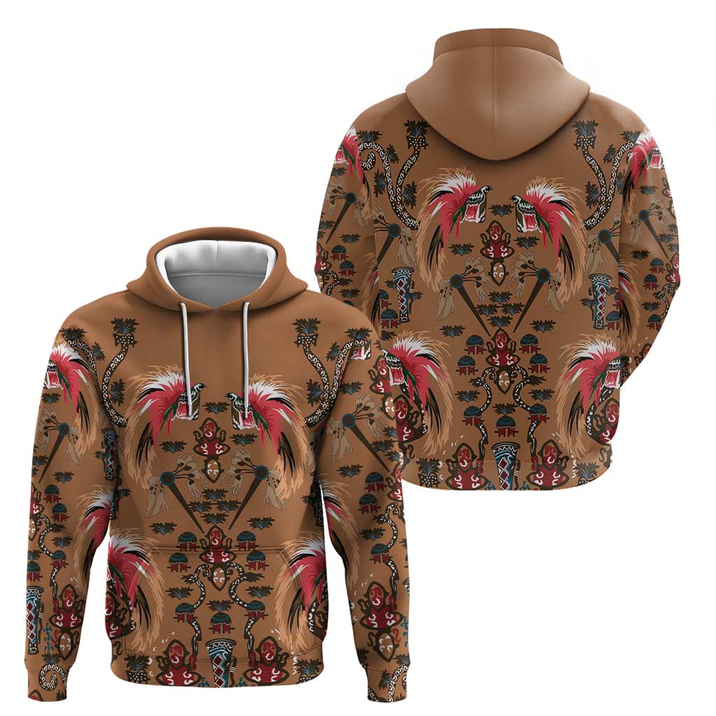 Terracotta Bird of Batik Papua Hoodie Exotic Natural Wealth of Papua LT9 - Polynesian Pride