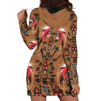Terracotta Bird of Batik Papua Hoodie Dress Exotic Natural Wealth of Papua LT9 - Polynesian Pride