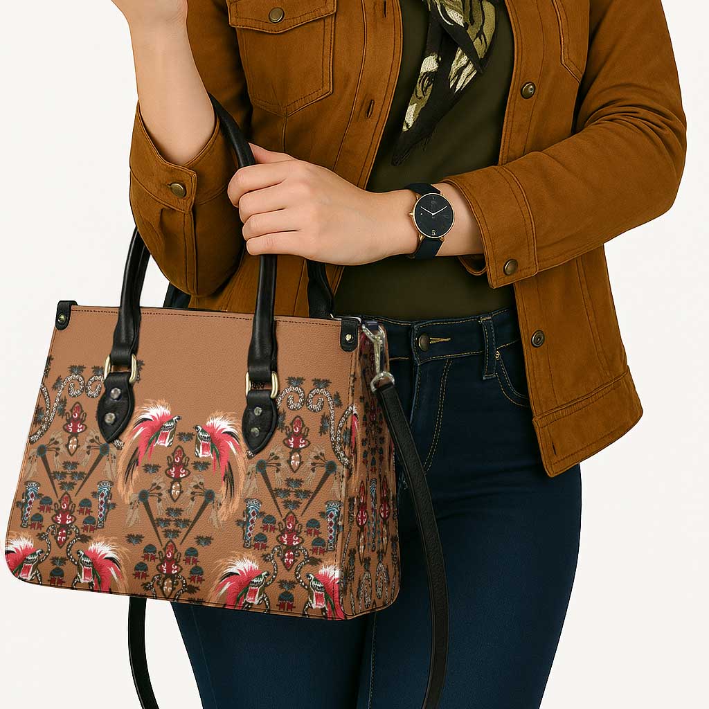 Terracotta Bird of Batik Papua Leather Bag Exotic Natural Wealth of Papua LT9 - Polynesian Pride
