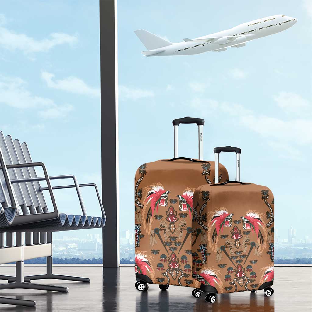 Terracotta Bird of Batik Papua Luggage Cover Exotic Natural Wealth of Papua LT9 - Polynesian Pride