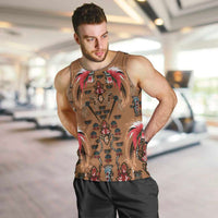 Terracotta Bird of Batik Papua Men Tank Top Exotic Natural Wealth of Papua LT9 Gold - Polynesian Pride