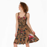 Terracotta Bird of Batik Papua Midi Dress Exotic Natural Wealth of Papua LT9 - Polynesian Pride