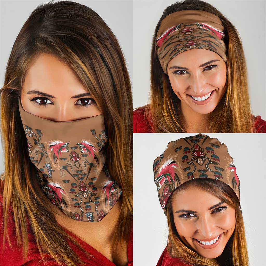 Terracotta Bird of Batik Papua Neck Gaiter Exotic Natural Wealth of Papua LT9 - Polynesian Pride