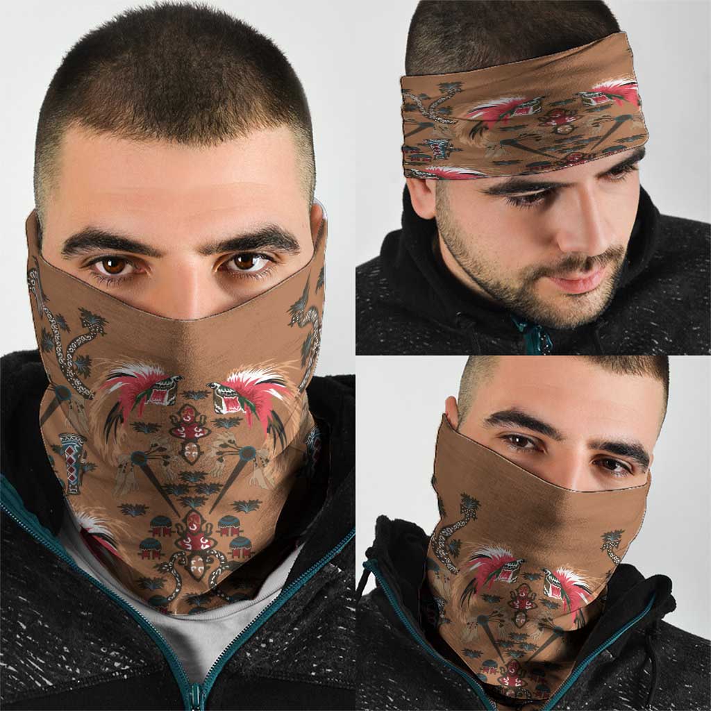 Terracotta Bird of Batik Papua Neck Gaiter Exotic Natural Wealth of Papua LT9 - Polynesian Pride